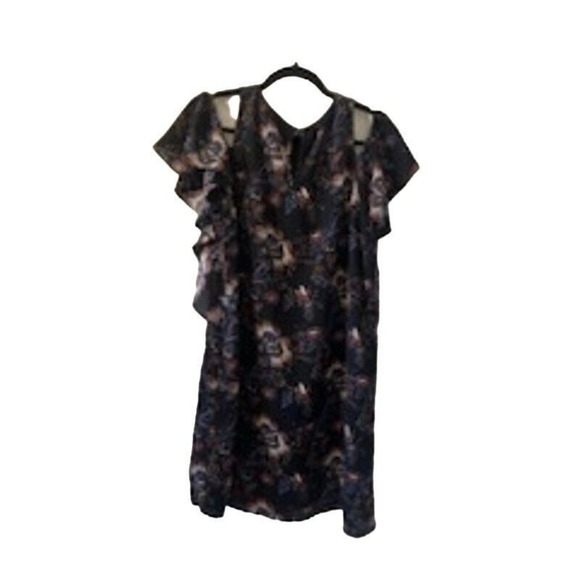 Free Press Women's Floral Print Cold Shoulder Dress Multicolor Size Medium - Picture 1 of 3